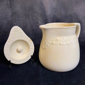 Vintage Embossed Fruit Pitcher with Lid